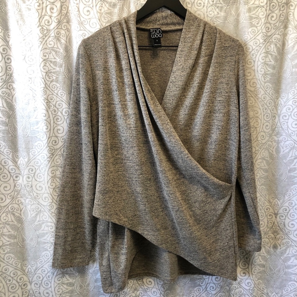 Clara Sun Woo Faux Wrap Long Sleeve Top